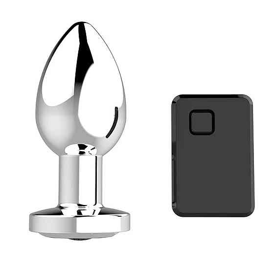 Анальна пробка - Rechargeable Butt Plug Vibrator Silver Sex Aura Київ