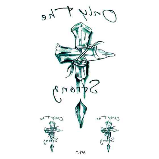 Тимчасове тату Хелловін Хрестик 10 на 6 см зелений Київ