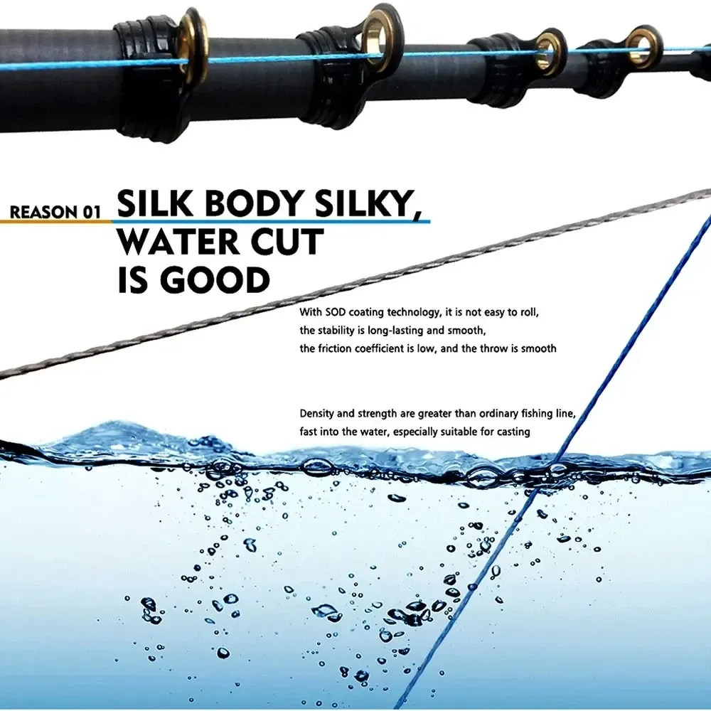 Плетеный рыболовный шнур 300м, 4 жилы, 16.3кг, синий Киев - изображение 4