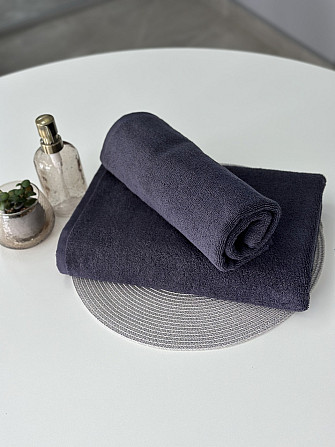 Комплект рушників Ideal Textile однотонних 50х90см + 70х140см 450 г/м2 графітовий Чернівці - фото 4
