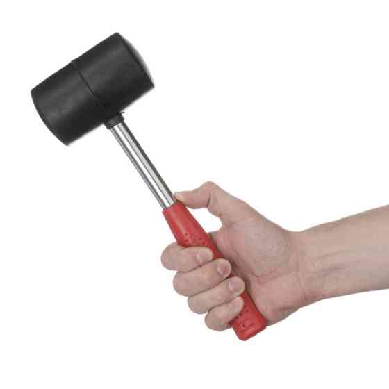Киянка гумова, 680 г, 60 мм, чорна гума, металева ручка INTERTOOL HT-0232 Киев