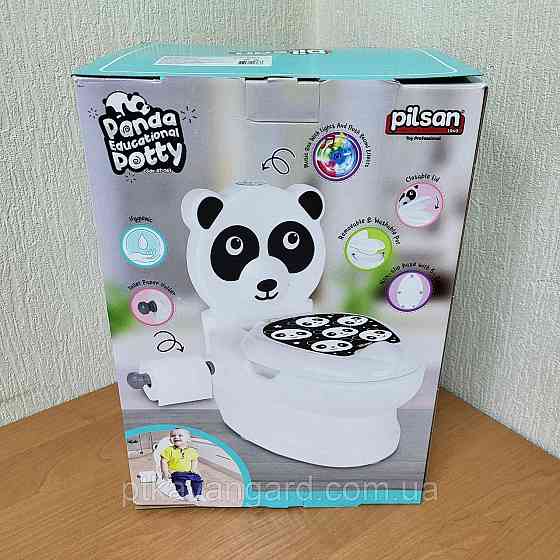 Дитячий навчальний горщик унітаз Панда, від 18 місяців, звук зливу, спинка, горщик знімний, Pilsan 07-561 Хмельницький