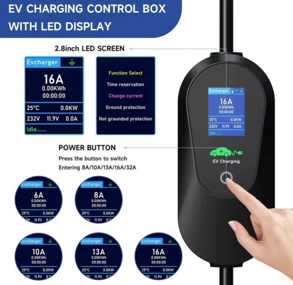 3.6кВт 16А Type 1 Type 2 WiFi 3.5м кабель зарядка електромобіль. Харків - фото 7