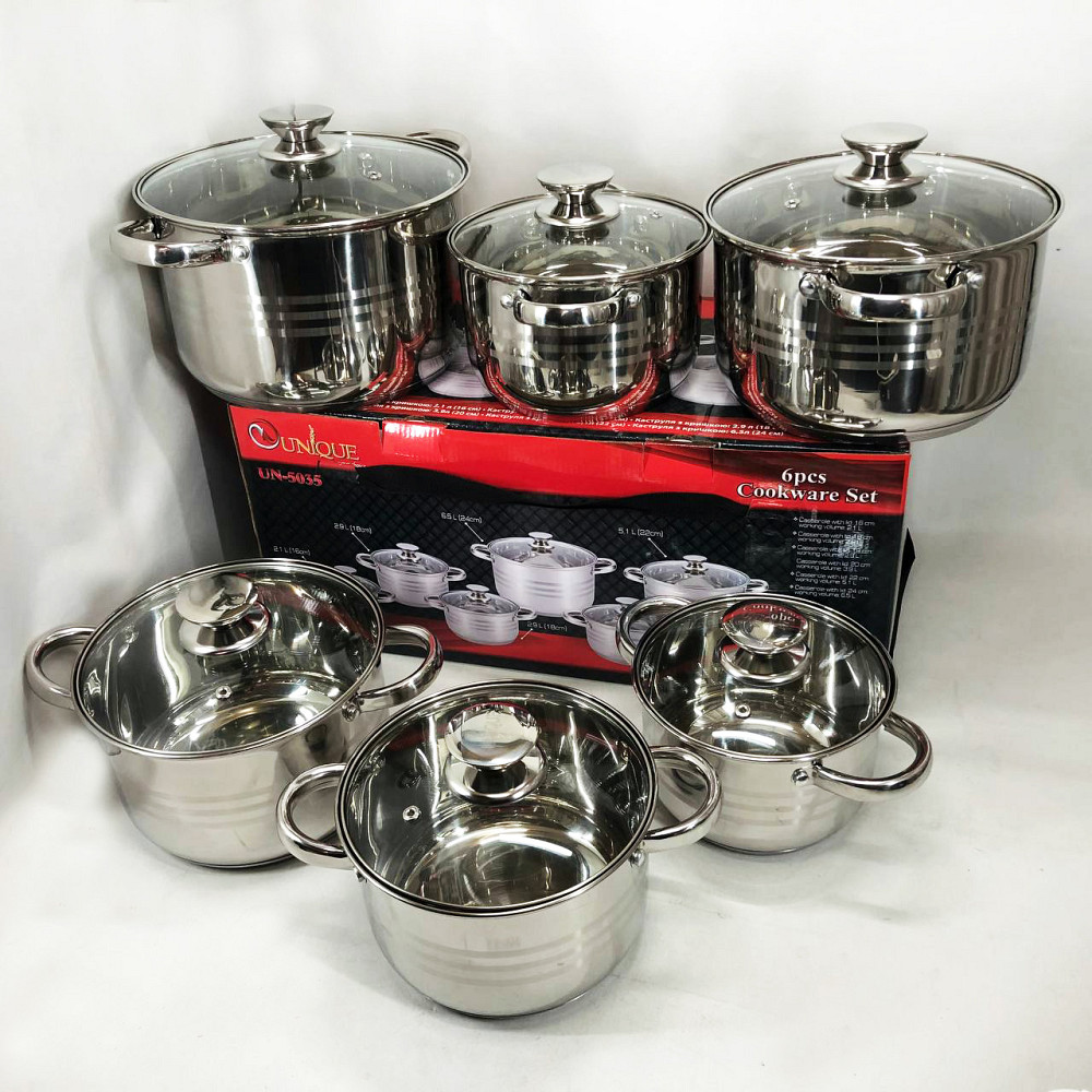 Набор кастрюль с антипригарным дном UNIQUE, Хорошие кастрюли, Набор кастрюль-сотейников AJ-70 Львов - изображение 5