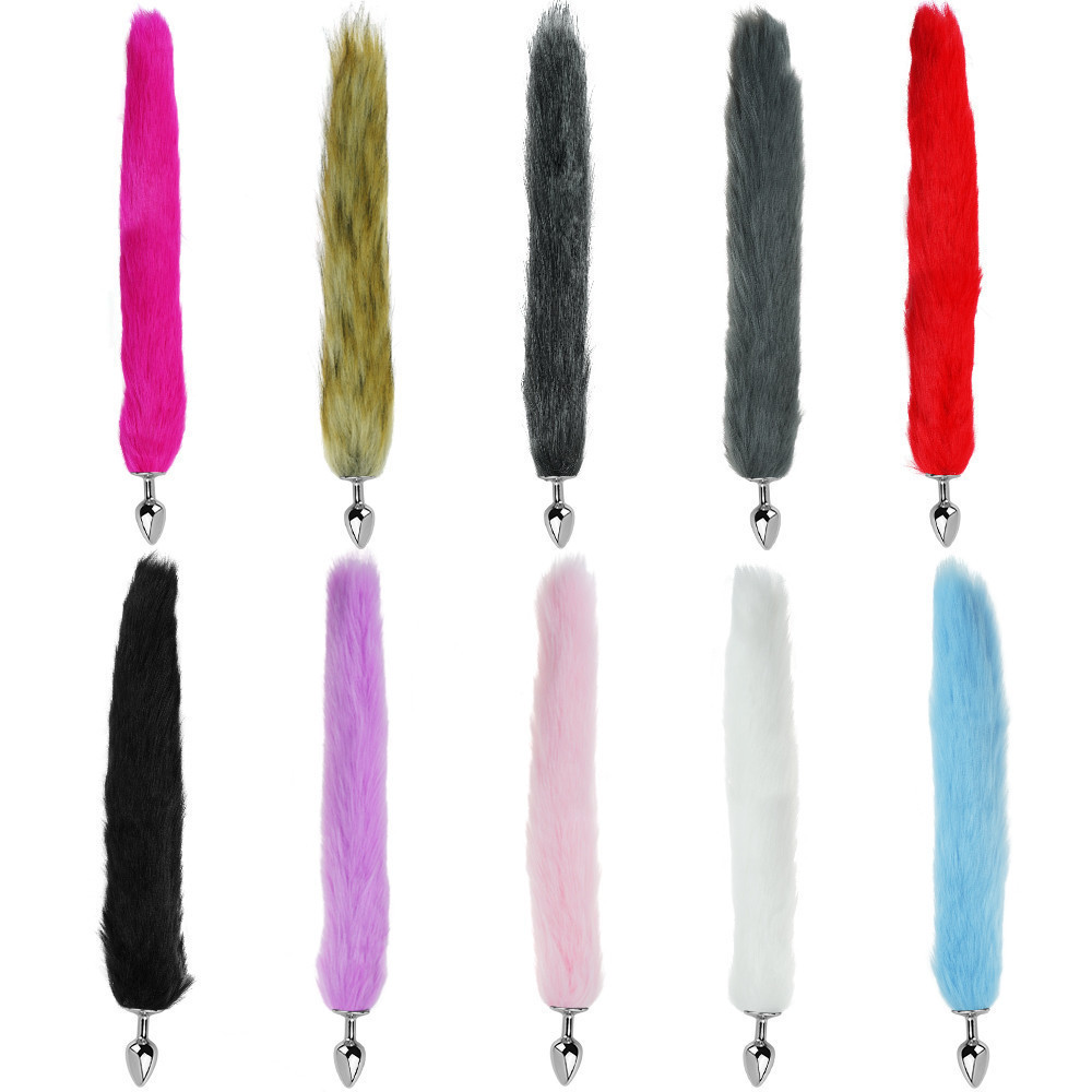 Анальна пробка з хвостом EGZO - Fox Tail Silver Plug Blue, size S Sex Aura Київ - фото 4