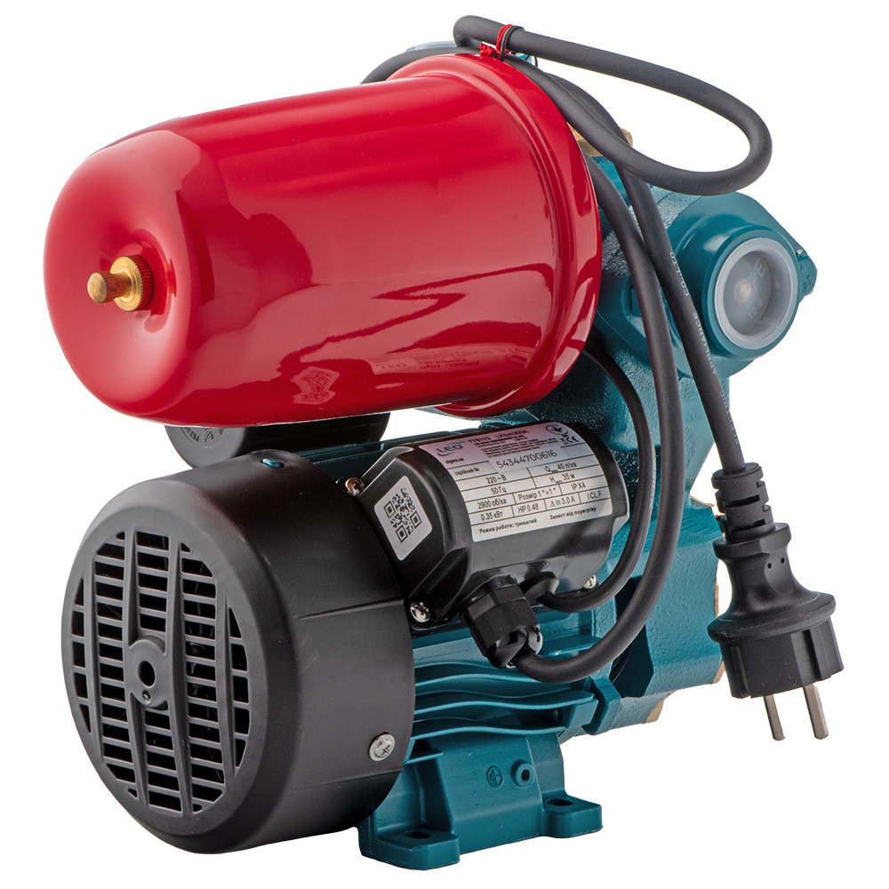 Станція 0.35кВт Hmax 35м Qmax 40л/хв (вихровий насос) 1л LEO LKSm350A (776113) Рівне - фото 9