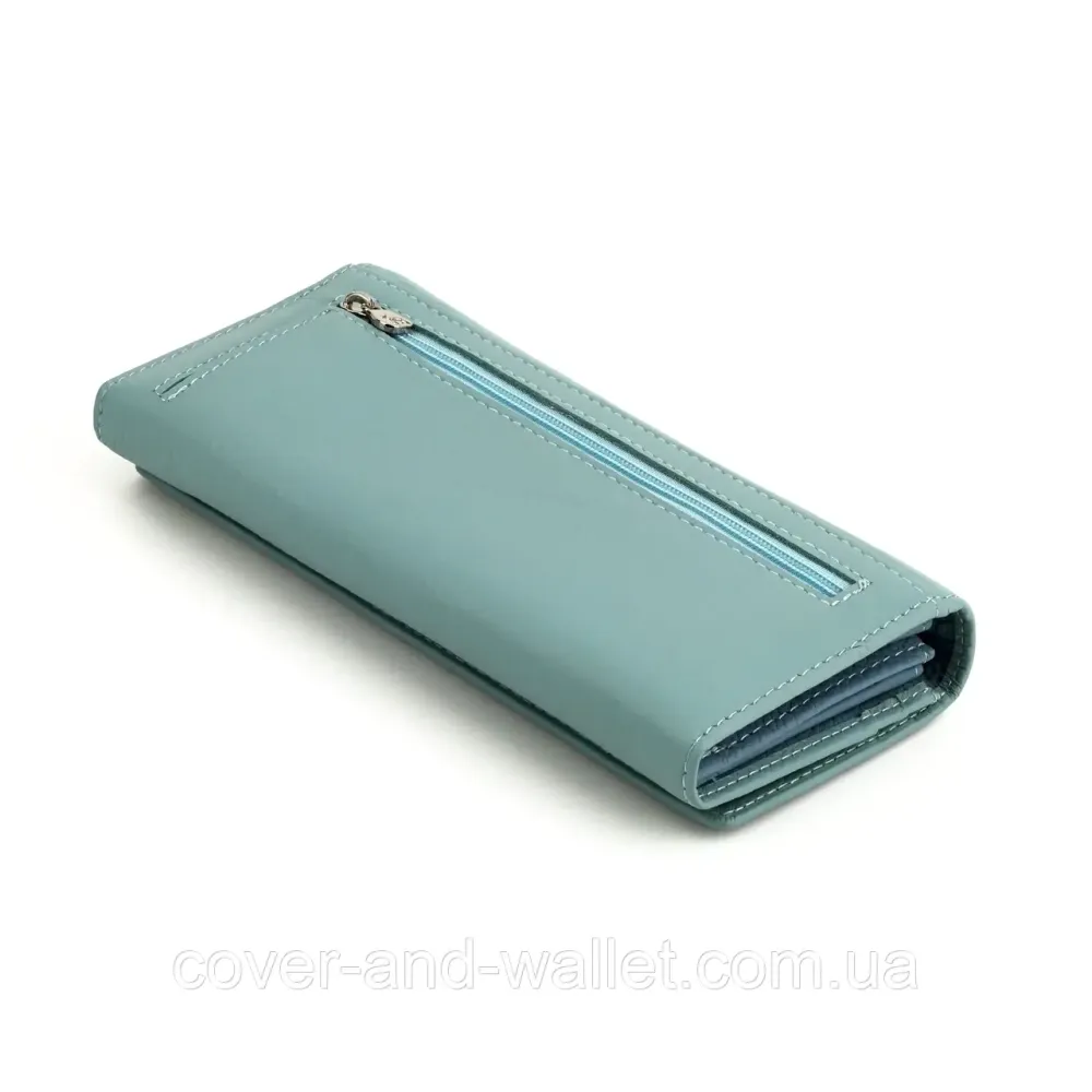 Жіночий гаманець із м'якої натуральної шкіри з магнітною фіксацією блакитного кольору Marco Coverna 1413-11 Київ - фото 5