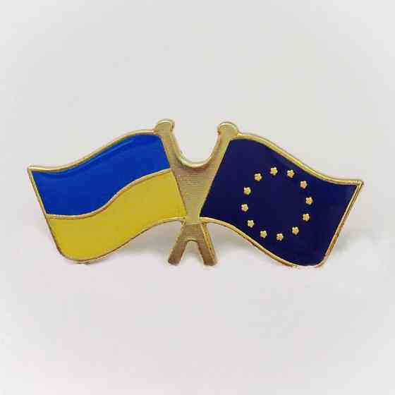 Значок Флаг Украина - Евросоюз Киев