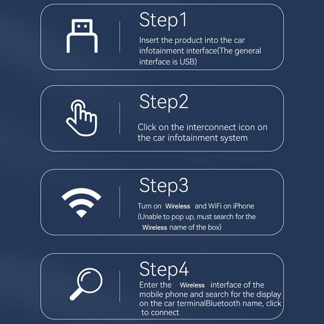 CarPlay Android Auto Бездротовий адаптер 2-в-1 з WiFi Bluetooth, Карплей для авто iOS 10+ Android 11 Київ - фото 5