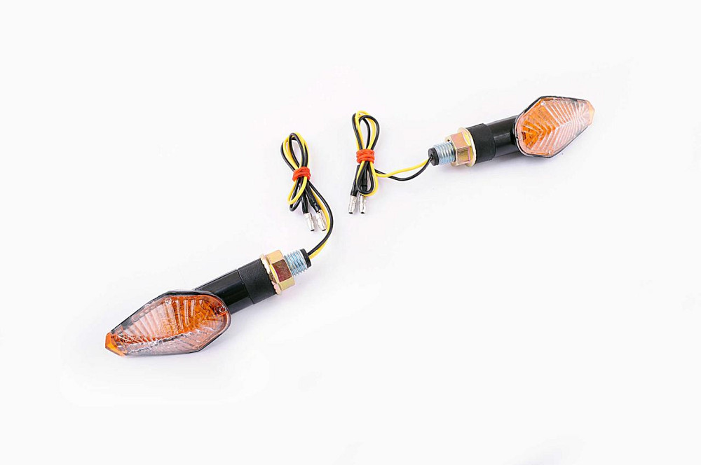 Повороты диодные мини (пара) кристалловидные (черные, желтое стекло, 9 диодов) Мукачево - изображение 1