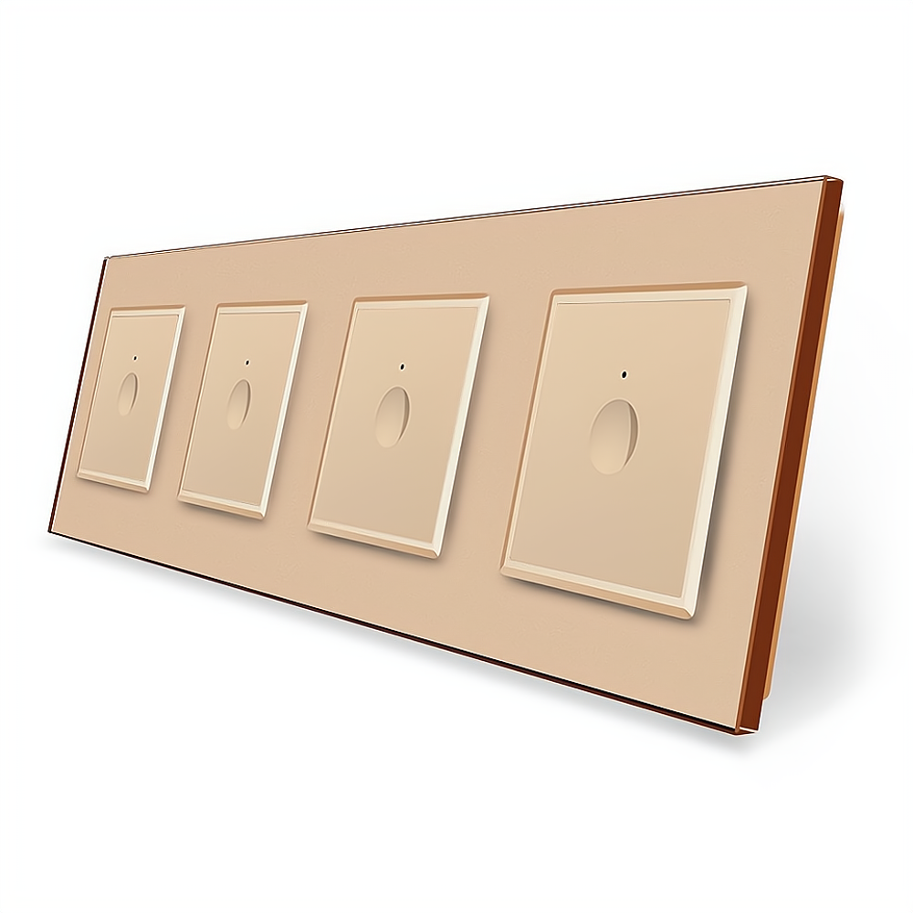 LIVOLO Сенсорний вимикач Sense 4 сенсори (1-1-1-1) Livolo золотий скло (VL-C7FC1/FC1/FC1/FC1-8A Коломия - фото 3