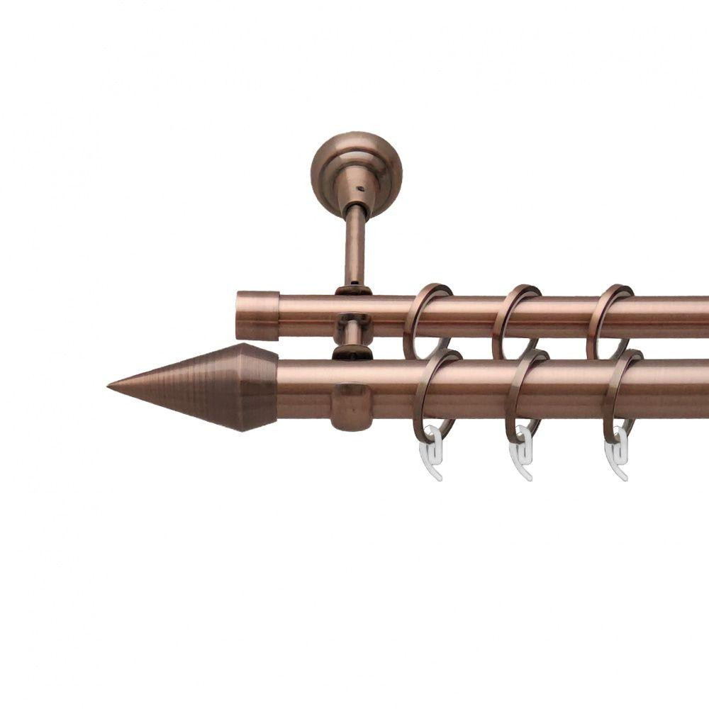 Карниз Orvit Конео металевий дворядний відкритий гладка труба кільце фасонне металеве  Мідь 25\16 мм 160 см Львов - изображение 1