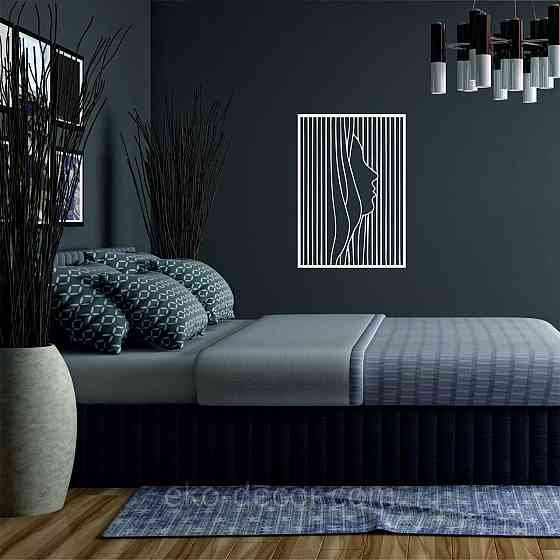 Декоративное настенное 3D Панно «Силуэт женщины», Декор на стену с объемом 110*77 см, Белый Киев