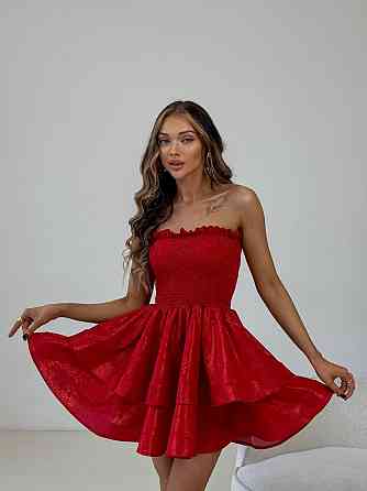Женское романтическое праздничное платье люрекс диско Красный Одесса