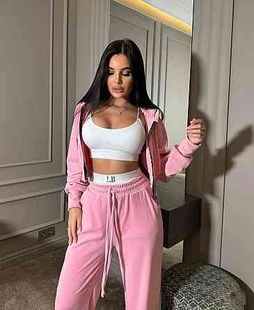 Женский прогулочный костюм тройка: кофта топ и штаны велюр + микродайвинг Розовый, 46/48 Одесса