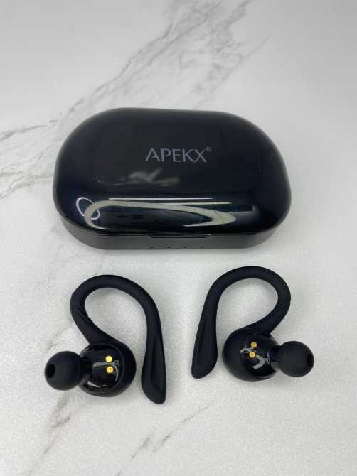 Б/У Беспроводные наушники APEKX BE1031-BK Bluetooth 5.0, IPX7, микрофон, зарядный кейс, до 22 часов, черные Киев - изображение 5