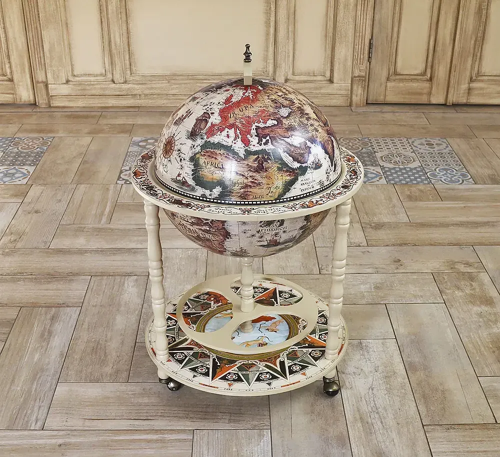 Глобус барів підлоговий Мапа світу слонова кістка сфера 45 см Гранд Презент mastersem Київ - фото 4