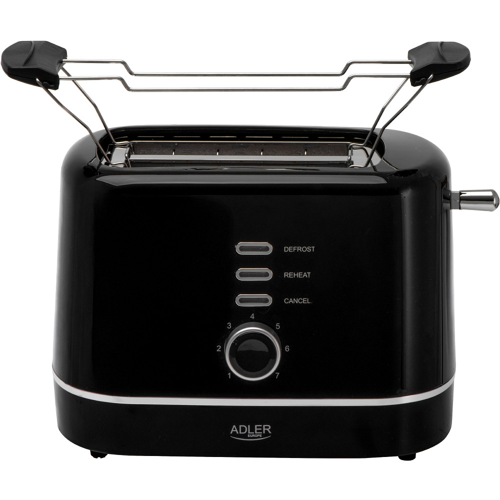 Тостер Adler AD 3224 black 850Вт/ 2 відділення/7 режимів підсмажування/розморожування/підігрів булок Вінниця - фото 1
