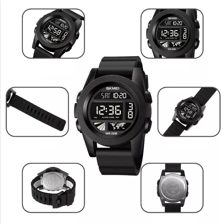 Мужские спортивные часы Skmei 1906 Черный циферблат Винница - изображение 5