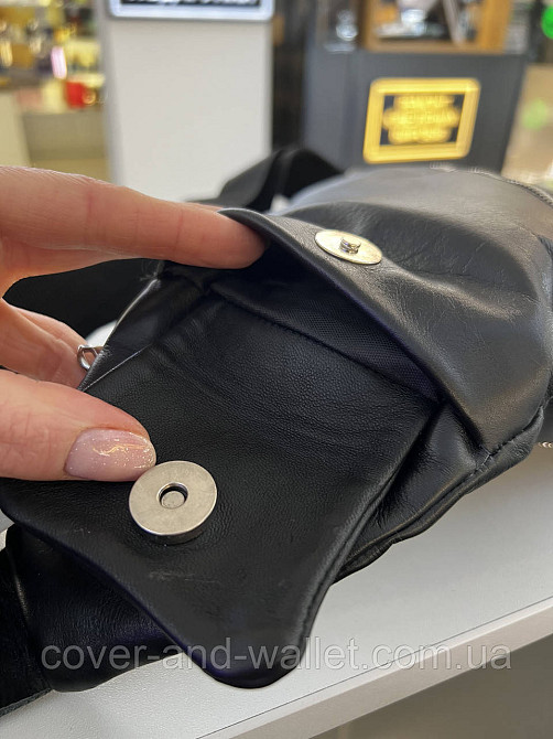 Стильная мужская сумка кобура через плечо из гладкой кожи PS в черном цвете PS Leather Киев - изображение 17