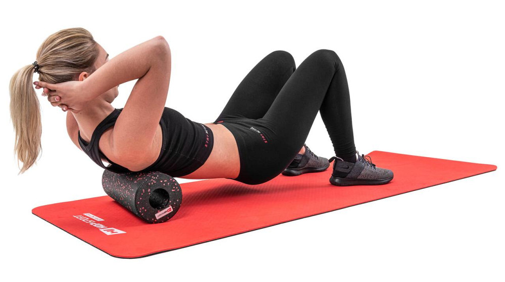 Роллер масажер (валик, ролик) гладкий Hop-Sport EPP 33см HS-P033YG чорно-червоний Киев - изображение 6