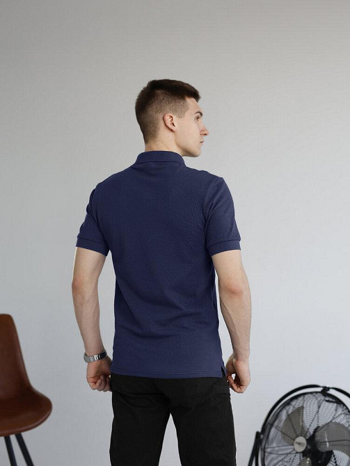 Темно-синее мужское классическое поло на пуговицах Pobedov. Футболка поло Pobedov Royal синяя Киев - изображение 8