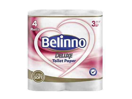 Туалетная бумага 4 рулона 3 слоя целлюлоза DELUX ТМ BELINNO Киев
