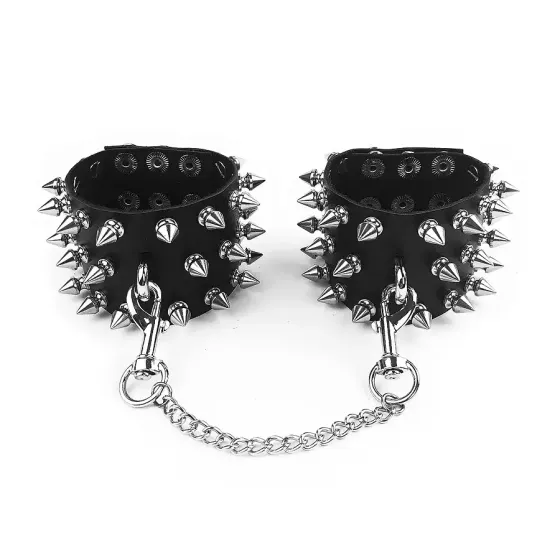 Наручники з шипами Art of Sex - Rose Spiked Leather Handcuffs, натуральна шкіра Львів