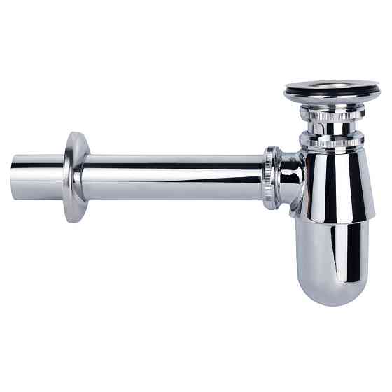 Сифон для раковини латунний з корком на ланцюжку 11⁄4" × Ø 32 мм WIRQUIN (9541203) Київ