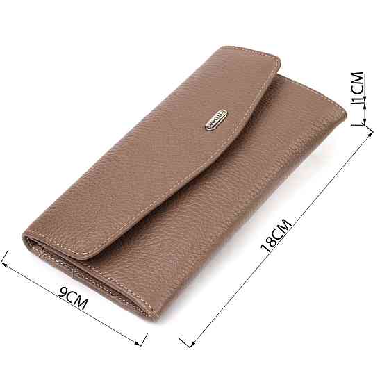 Практичное женское портмоне из натуральной кожи флотар CANPELLINI 21695 Бежевое Киев