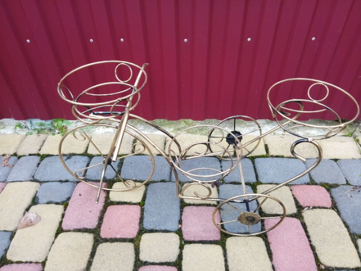 Подставка кованая для цветов «Ровер» на 3 вазона, стойка под цветы, вазон Киев - изображение 6