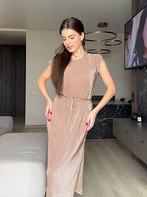 Женское романтическое плиссированное платье шелк армани Одесса - изображение 1