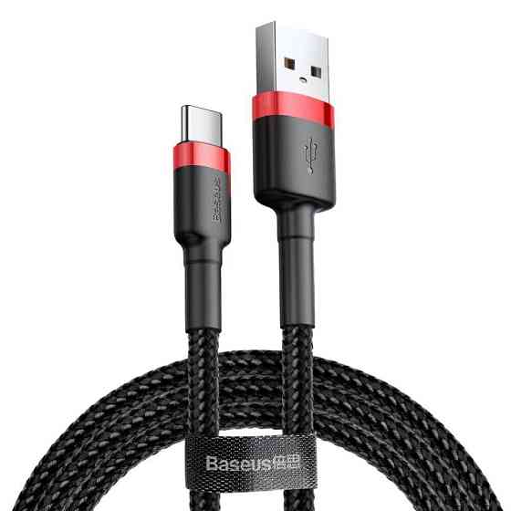 Кабель USB - Type-C Baseus Cafule Cable 3A 2m колір червоний+Black CATKLF-C91 Одеса