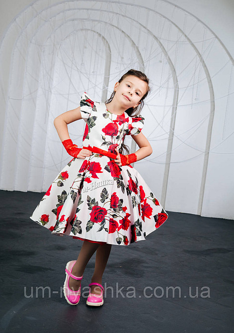 Пышное нарядное платье с цветочным принтом Кривой Рог - изображение 1