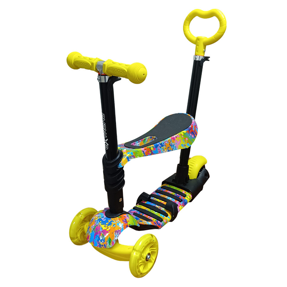 Дитячий самокат 4-х колісний 5 в 1 SC20482(Yellow) колеса зі світлом Вінниця - фото 1