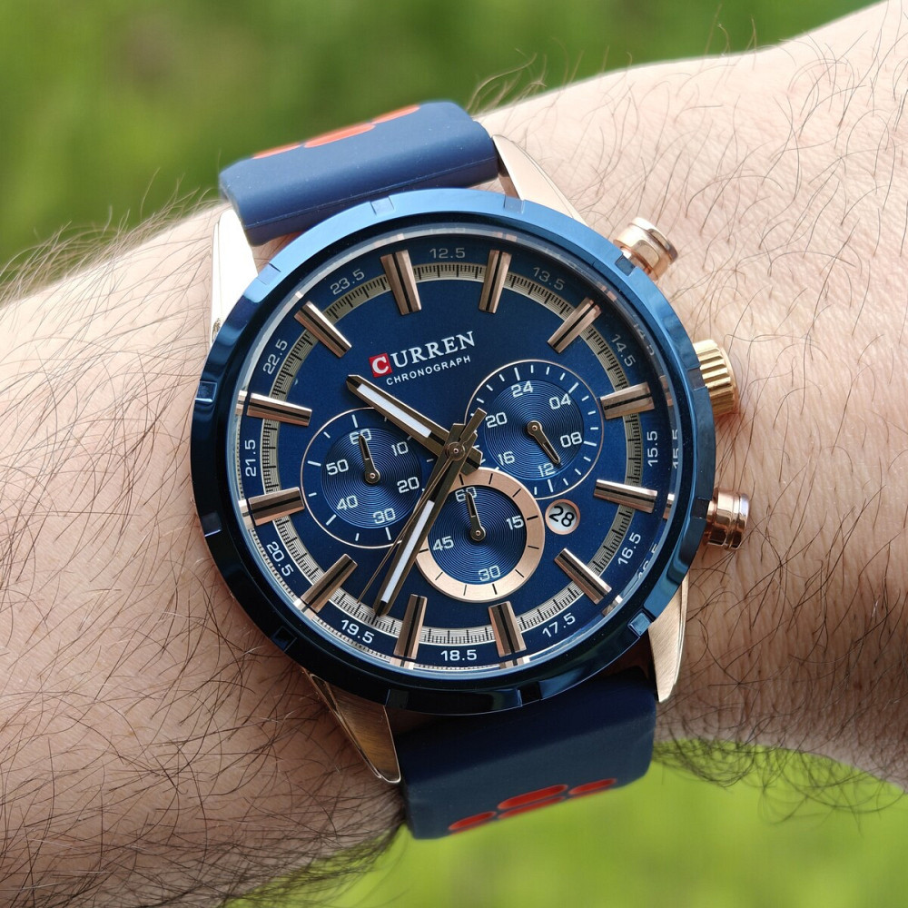Годинник чоловічий наручний Curren Wild Lava Blue (2 ремінці) Вінниця - фото 15