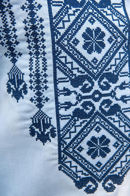 Вишиванка чоловіча, блакитна, лляна топ Київ - фото 2