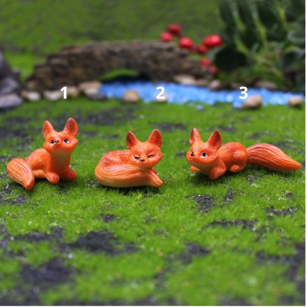 Миниатюрные фигурки Лисички 5.4 х 2.9 х 2 см для микроландшафта, макета. Полистоун Лисичка причаїлась Одесса - изображение 2