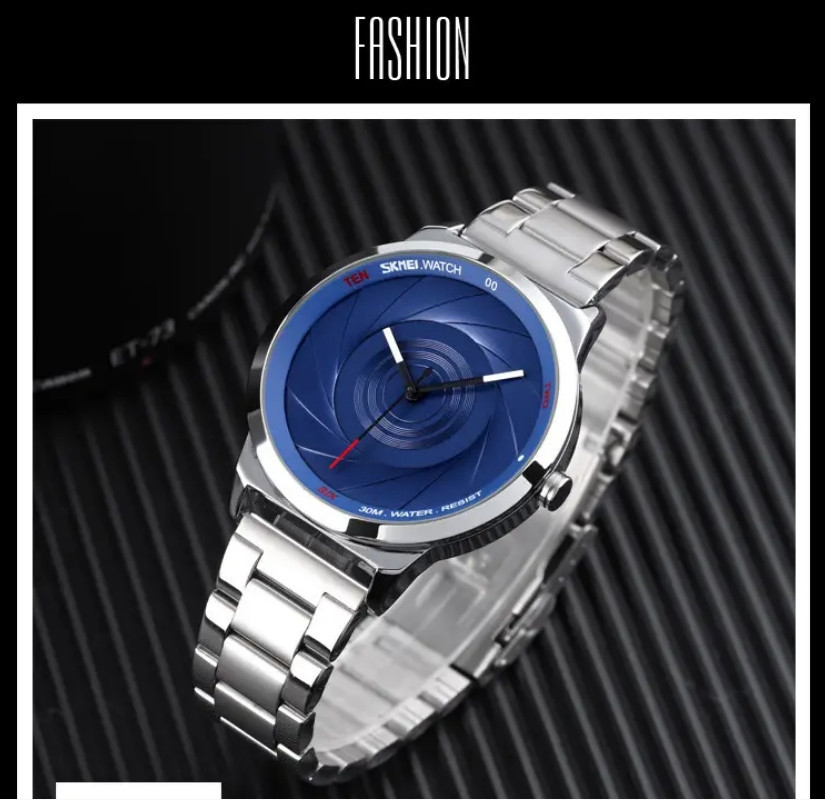 Классические мужские часы Skmei 9210 Серебристый с синим Винница - изображение 4