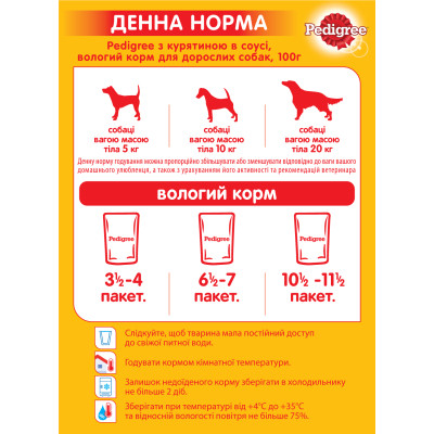 Вологий корм для собак Pedigree Курка та овочі в соусі 100 г (5900951017322) Вінниця - фото 6