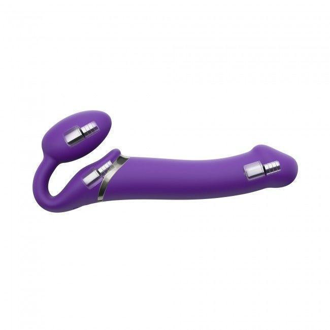 Безремінний страпон з вібрацією Strap-On-Me Vibrating Violet M, діаметр 3,8 см, пульт ДК, регульований Sex Aura Київ - фото 5