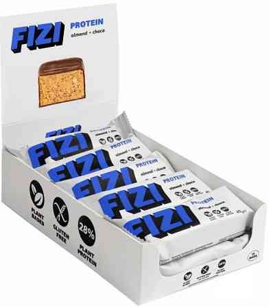Спортивні батончики FIZI Protein Bar - 10х45g мигдаль-шоколад Київ