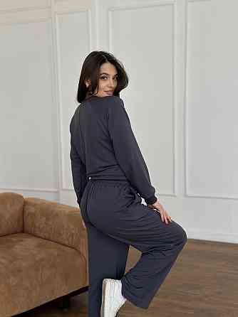 Жіночий спортивний костюм із широкими штанами Сірий XS/S Харків