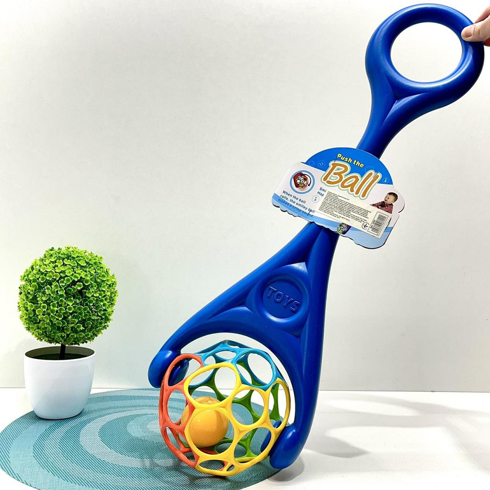 Каталка на палиці Ball дзвінка кулька всередині 59см Синій (3201) Чернигов - изображение 1