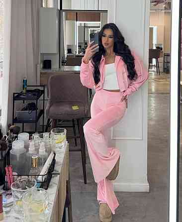 Женский стильный повседневный велюровый костюм Одесса