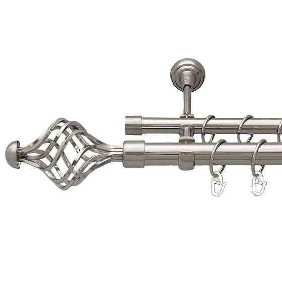 Карниз Orvit Арезо металевий дворядний відкритий Нержавіюча Сталь 25\19 мм 160 см (7075427) Львов