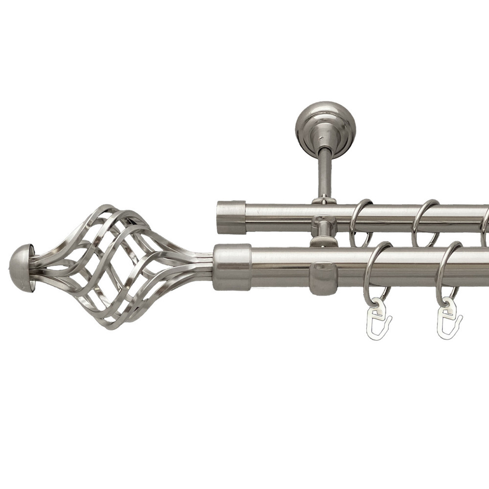 Карниз Orvit Арезо металевий дворядний відкритий Нержавіюча Сталь 25\19 мм 160 см (7075427) Львов - изображение 1