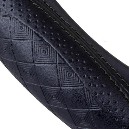 Чохол на кермо VLOD-L2170 BK M чорний шкіряний, один шов, без отворів Харків - фото 6