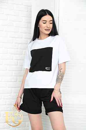 Двокольоровий костюм з шортами "Numb" оптом | Батал | Розпродаж моделі Чорний, 50-52 Київ