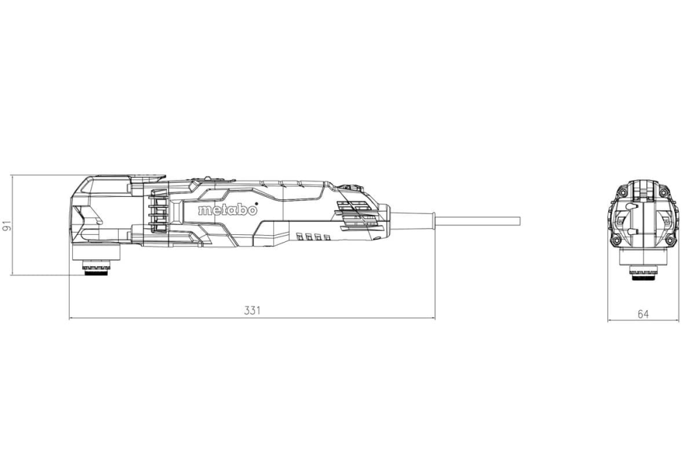 Электриный многофункциональный инструмент Metabo MT 400 Quick : 400 Вт, реноватор, мультитул Киев - изображение 4